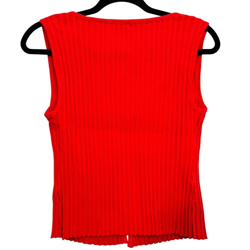 Free People Ribbed Red Button-Front Tank - Picture 2 of 6
